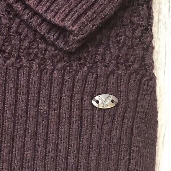 AMERICAN EAGLE OUTFITTERS AE Burgundy Red Knit Wool Sweater Women’s Small - Picture 6 of 8
